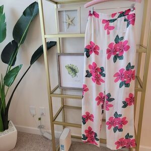 Tropical Floral Print Palazzo Pant Women's Size Large